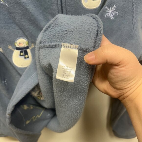 Croft & Barrow snowflake blue winter zip up sweater 1x - Picture 6 of 7